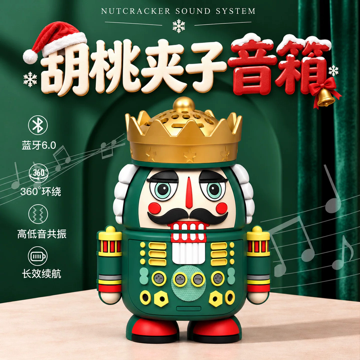 胡桃夹子音箱蓝牙创意可爱实用高级圣诞送男生女孩闺蜜生日礼物