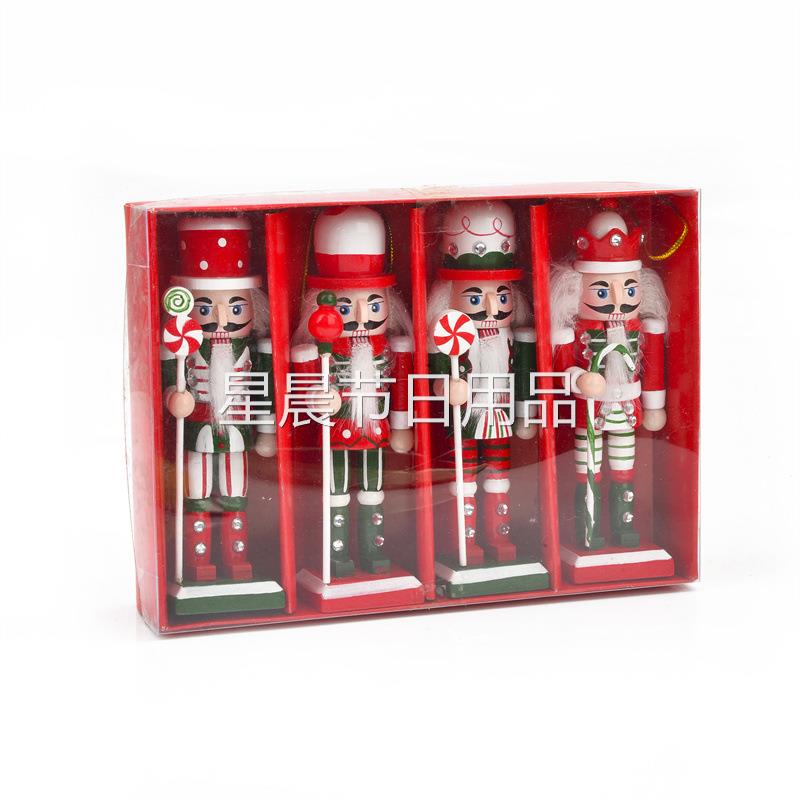 新款12.5CM胡桃夹子套装SB58543-12 圣诞树挂件 圣诞节派对用品