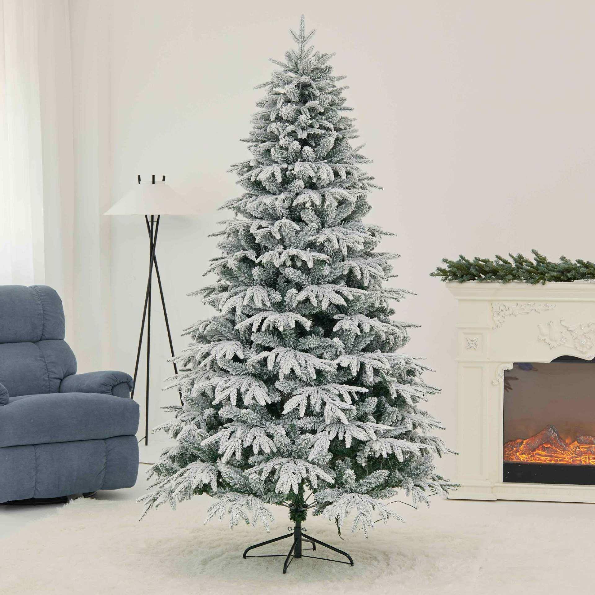 新款灯pe诞+SP1917FSpvc加密落雪圣诞带款大型圣树商场橱窗布树置