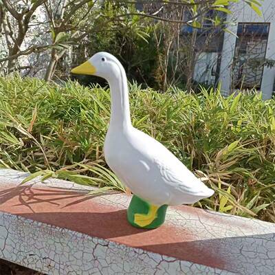 新款白鹅摆件树脂雕像工艺品家居花园园林池塘书房桌面白鹅