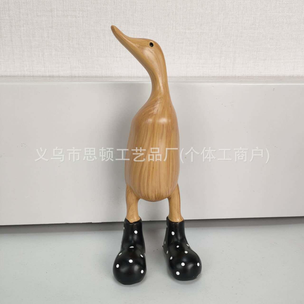 鸭子彩色鞋子摆件家居庭院创意艺术套装鸭子可爱鸭子 树脂工艺