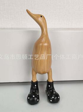 鸭子彩色鞋子摆件家居庭院创意艺术套装鸭子可爱鸭子 树脂工艺