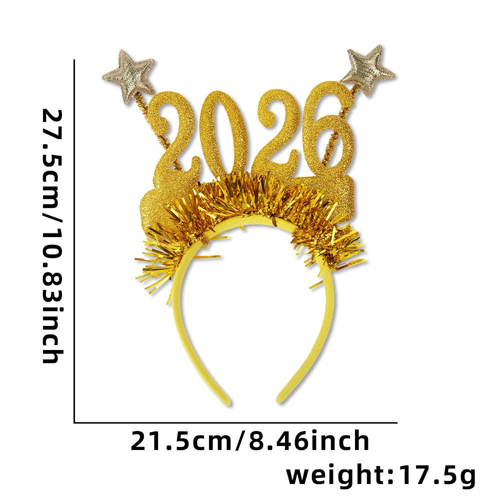 2026新对发箍跨年活闪动装饰粉彩色数字头箍圣年JVJ诞派节彩条头