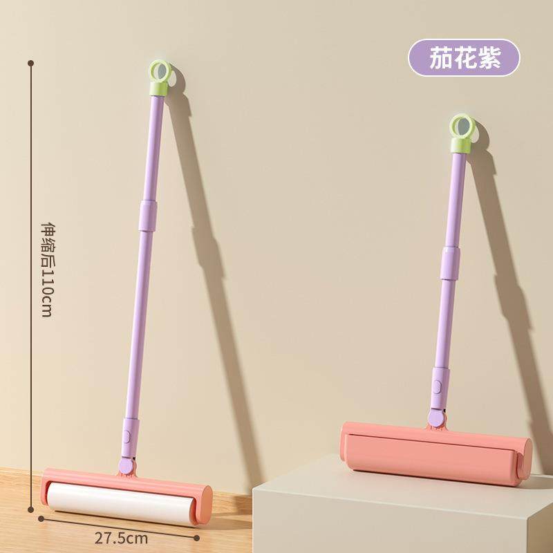 可伸缩无粘毛器滚柄筒长大号加用滚家轮吸头发去毛替换纸长沾毛神