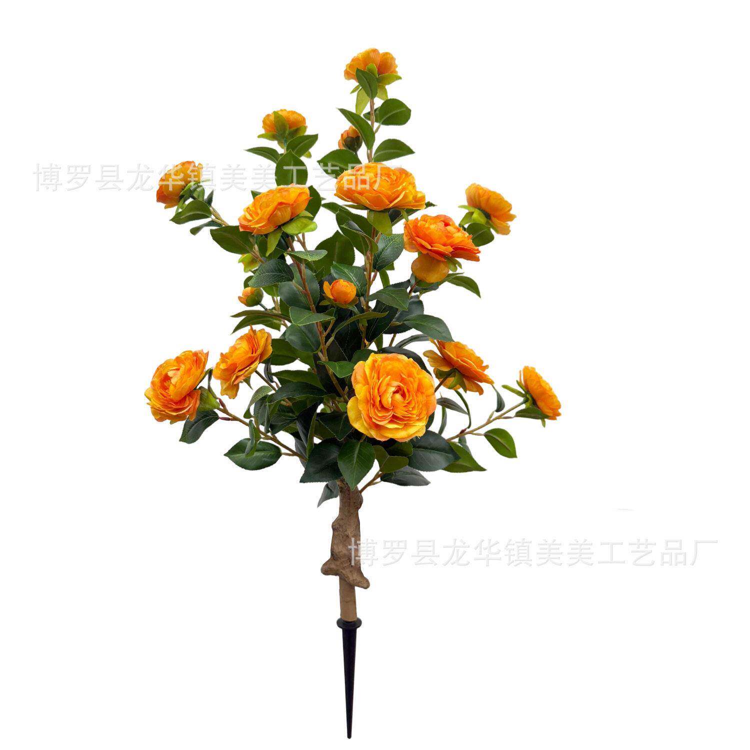 美美仿真绿植户外山茶花地插树庭院花园装饰品摆件