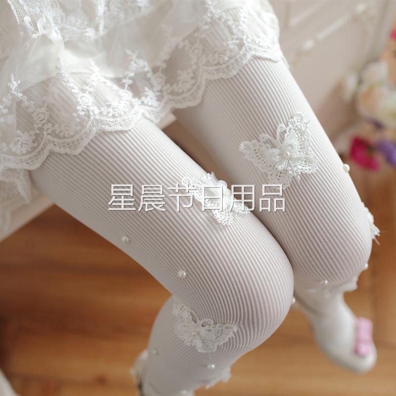 春秋冬日系甜美公主刺绣连裤袜丝袜 性感透薄蝴蝶蕾丝花边袜子女