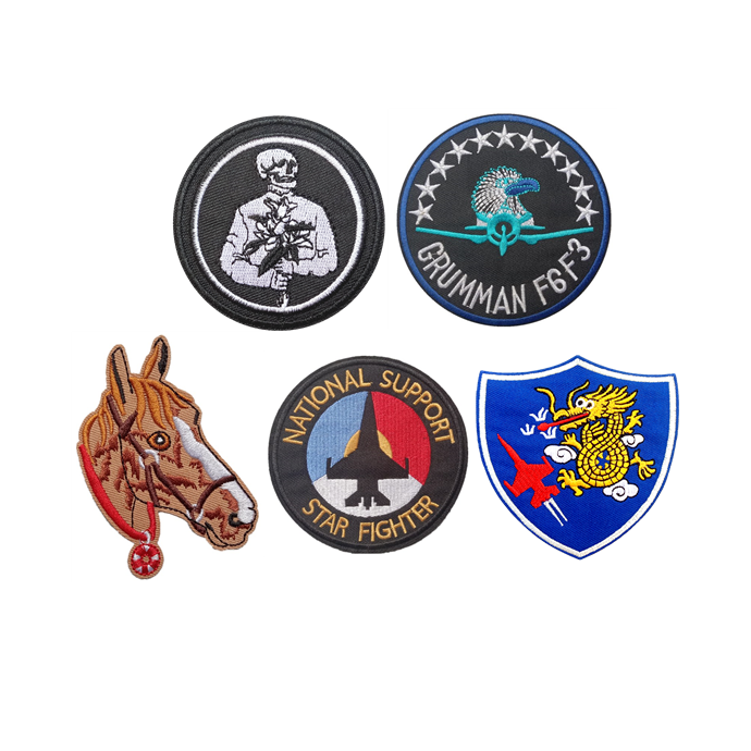 标志刺绣布贴27a圆形图案全黑刺绣 服装辅料老鹰图案字母刺绣