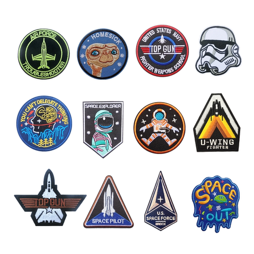 布贴时尚补衣贴太空星球外单刺绣背胶贴3/4DIY个性飞船LOGO布标