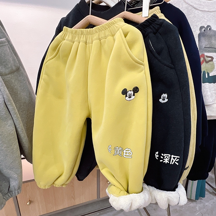 儿童加厚羊驼绒卫裤运动裤