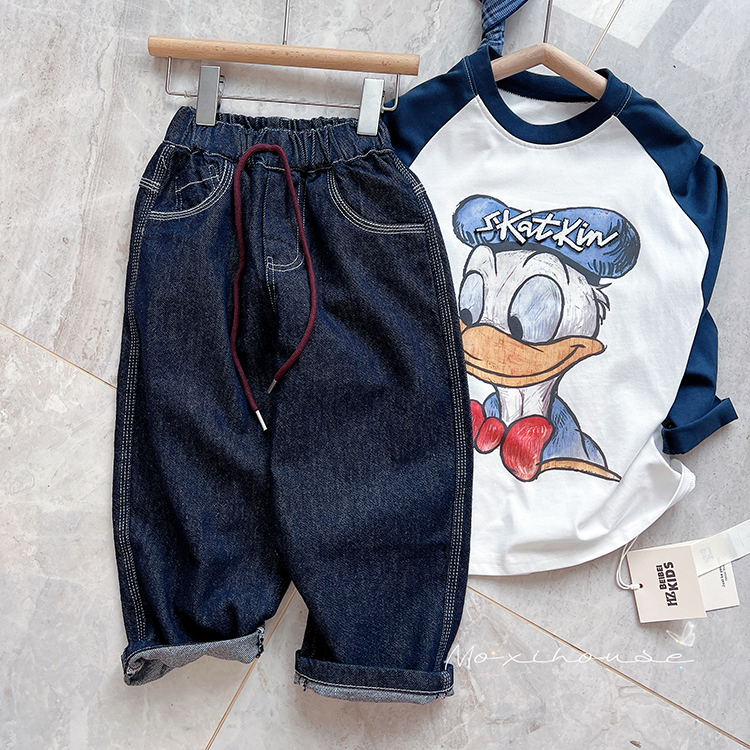 儿童秋季原色牛仔裤长裤