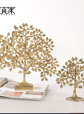 进口手工纯铜招财电视柜摇钱树