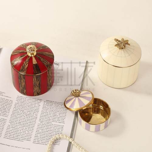 印度进口牛骨黄铜拼接复古公主首饰盒饰品收纳盒珠宝项链戒指盒