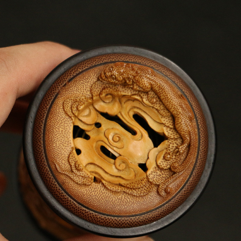 东阳名家张念超本工精工制作保定老葫芦黑檀木口盖鸣虫器具蝈蝈罐