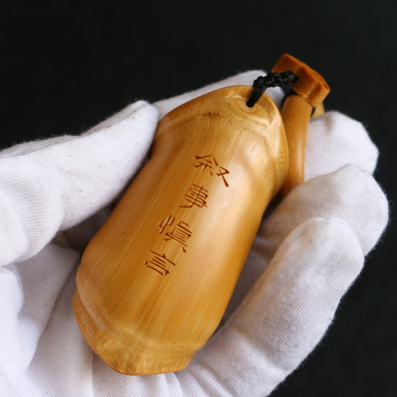 异形竹东阳邱书文本工雕刻龟甲竹手把件把玩竹器竹雕文玩工艺品