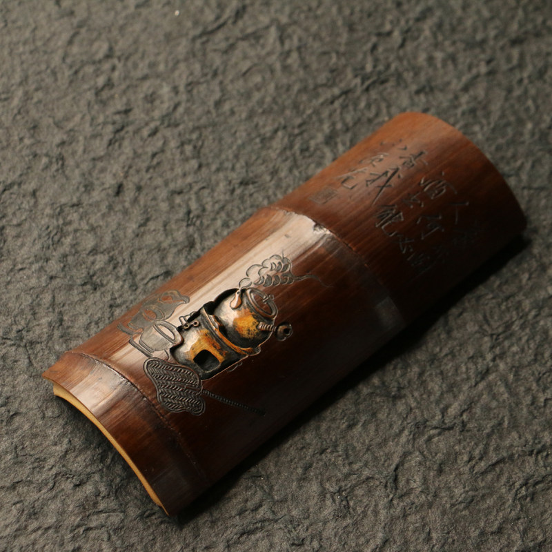 百年老煤竹纯手工精工雕刻浮雕茶道赏茶荷茶具茶则竹雕工艺品竹器,特色手工艺,竹编/竹雕,淘宝优惠券,粉丝福利购,淘宝优惠卷