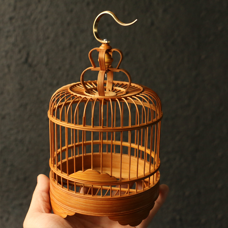 苏工老玉竹纯手工精工制作榫卯结构竹丝蝈蝈笼鸣虫器具摆件收藏u.