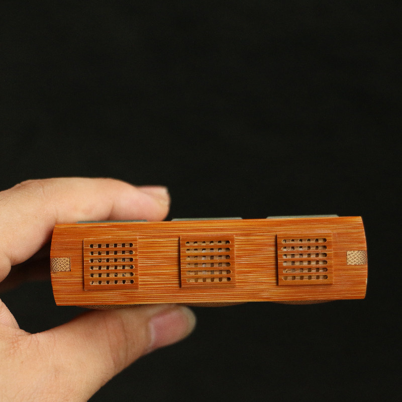 老玉竹苏工纯手工精工制作榫卯结构三室竹蛉盒虫具文玩养虫罐竹器