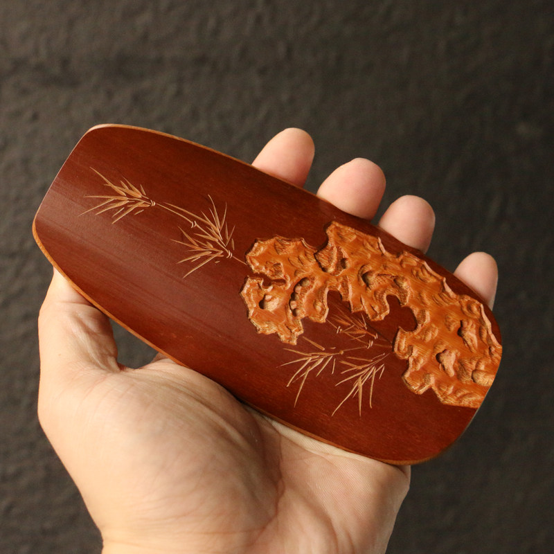 广西百年老煤竹纯手工精工直径打磨雕刻茶道茶则马蹄茶具零配收藏