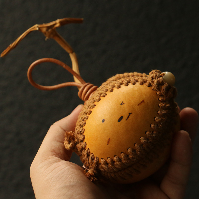 精选十几年老葫芦纯手工精工制作文玩竹子手串收纳包摆件把件把玩