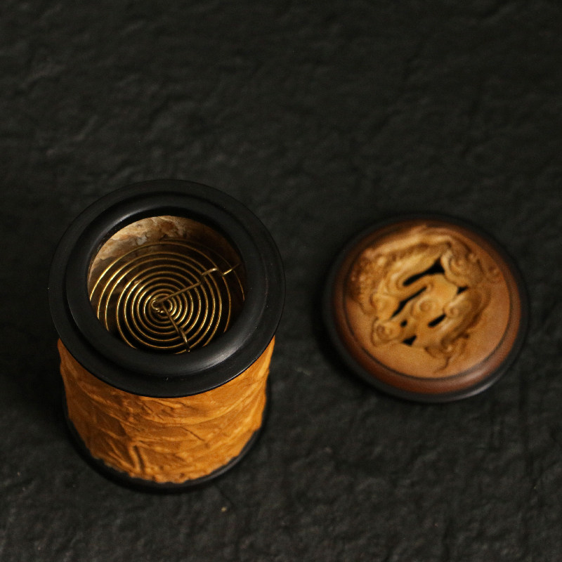 东阳名家张念超本工精工制作保定老葫芦黑檀木口盖鸣虫器具蝈蝈罐