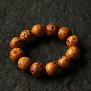 【一物一拍】精品直径2厘米12颗精选满钉老竹根手串把件把玩收藏