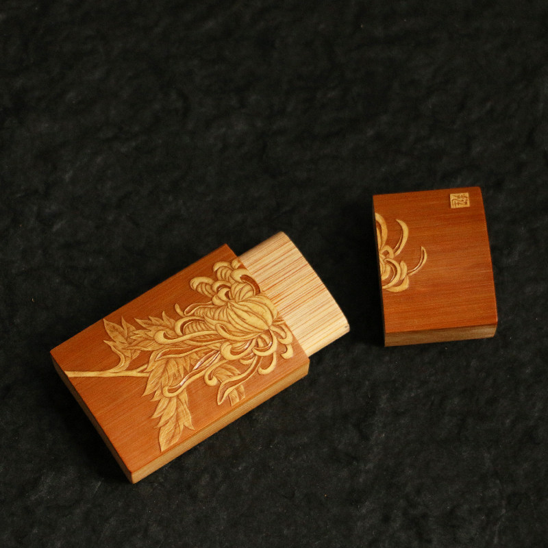 存放十几年玉竹老料名家戚挺飞本工纯手工陷地刻精工雕刻牙签盒竹,特色手工艺,竹编/竹雕,淘宝优惠券,粉丝福利购,淘宝优惠卷