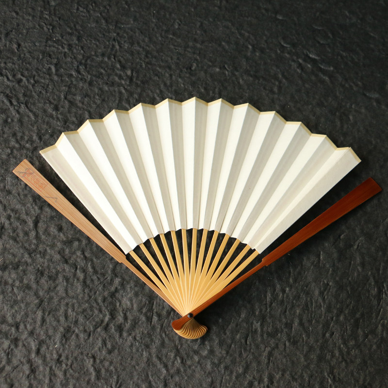 浙派安吉老艺人纯手工6寸十几年老玉竹文人折扇小扇子竹扇把件竹