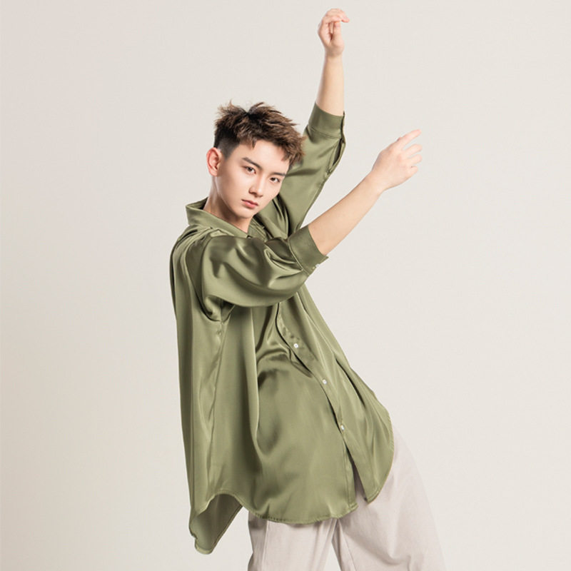 现代舞蹈衬衫练功服男女款演出服宽松上衣飘逸长袖衬衣舞蹈生服装