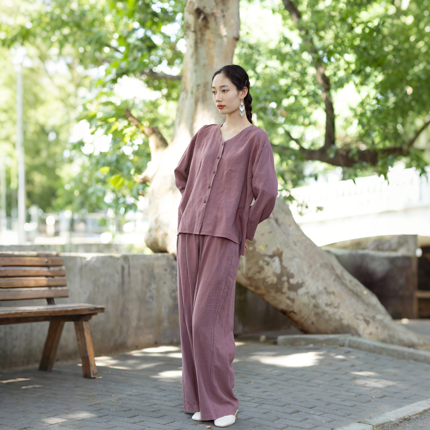 大拙天丝苎麻通勤宽松款休闲裤