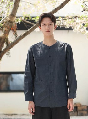 大拙盐系男友风穿搭便西两用单排扣优质棉单排扣春夏男衬衫240116