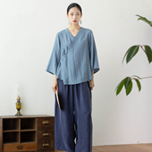 大拙丝滑铜氨丝松紧腰宽腿纯色简约休闲裤 240607