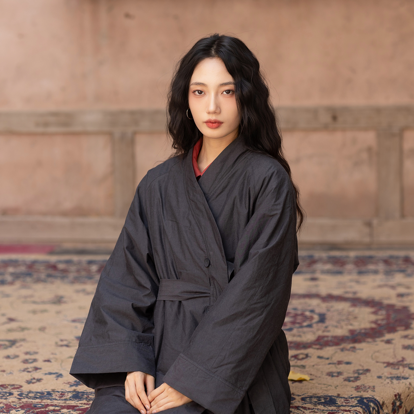 大拙高级感复古绑带御寒保暖棉衣