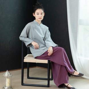 大拙不费力穿搭艺术家酷爱棉麻松紧腰宽松灯笼裤/休闲裤211117