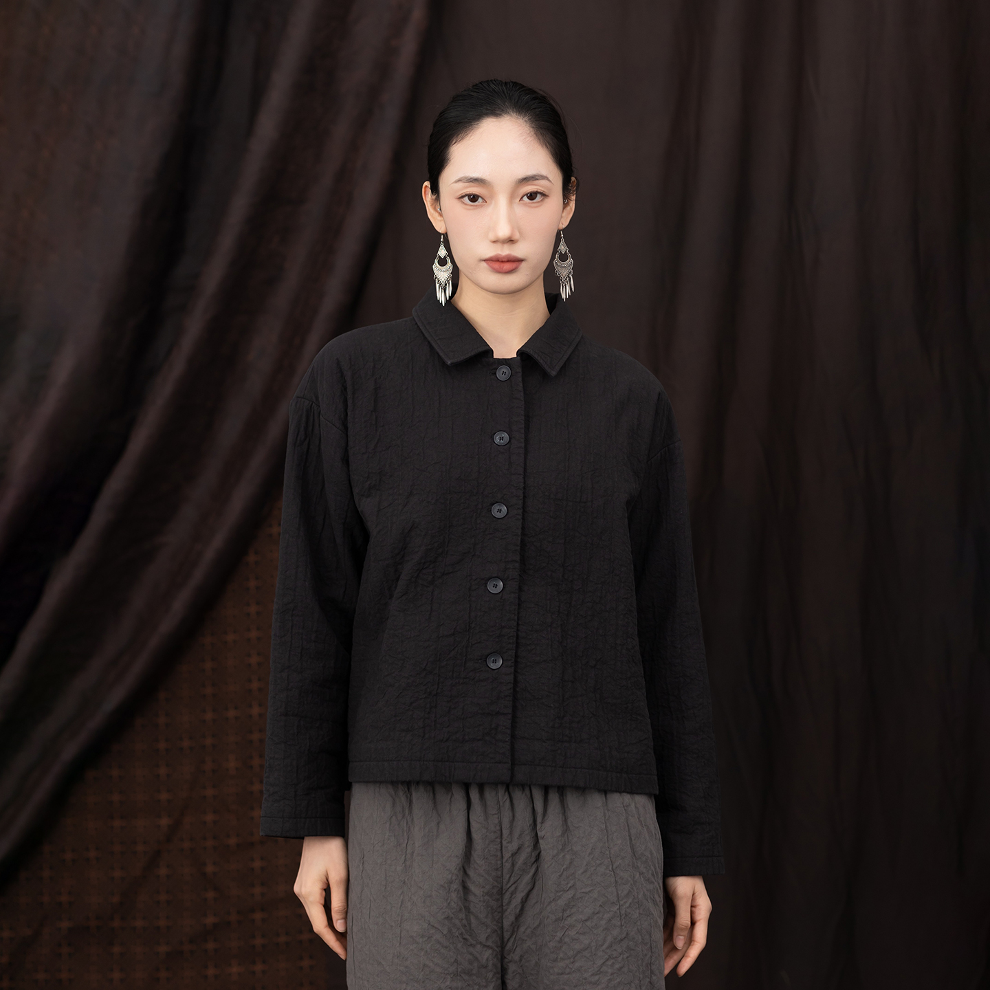 大拙不费力穿搭宽松款翻领外套