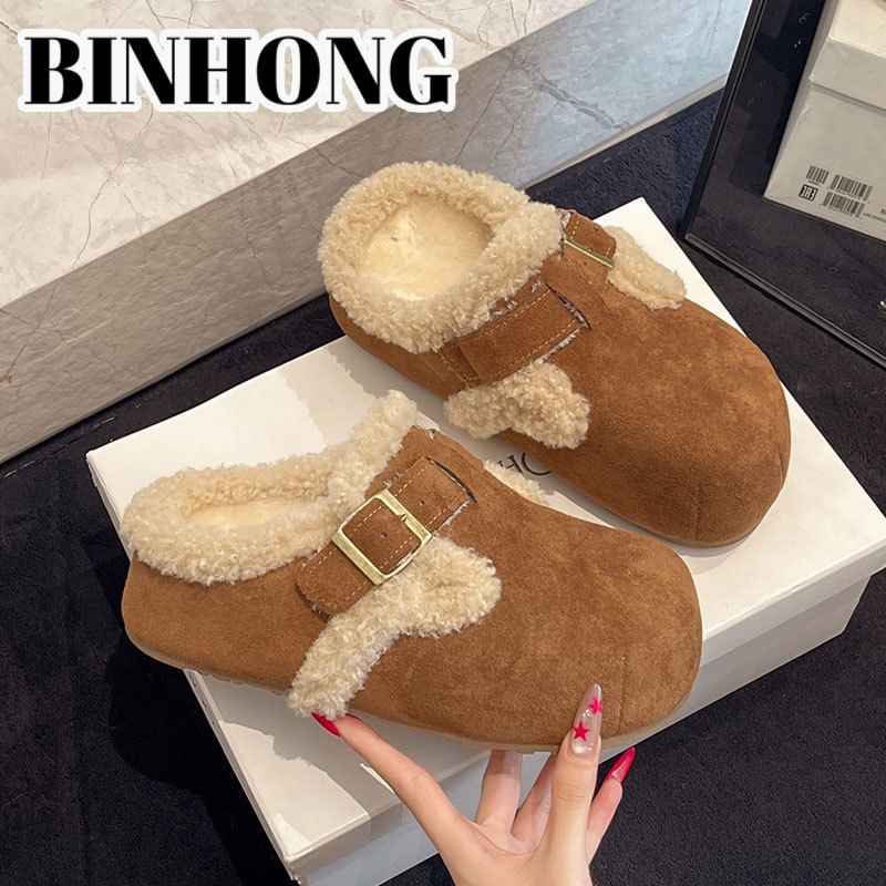 华也女鞋运河店时尚百搭雪地靴新款内增高勃肯鞋HZ0586-18跟高4CM