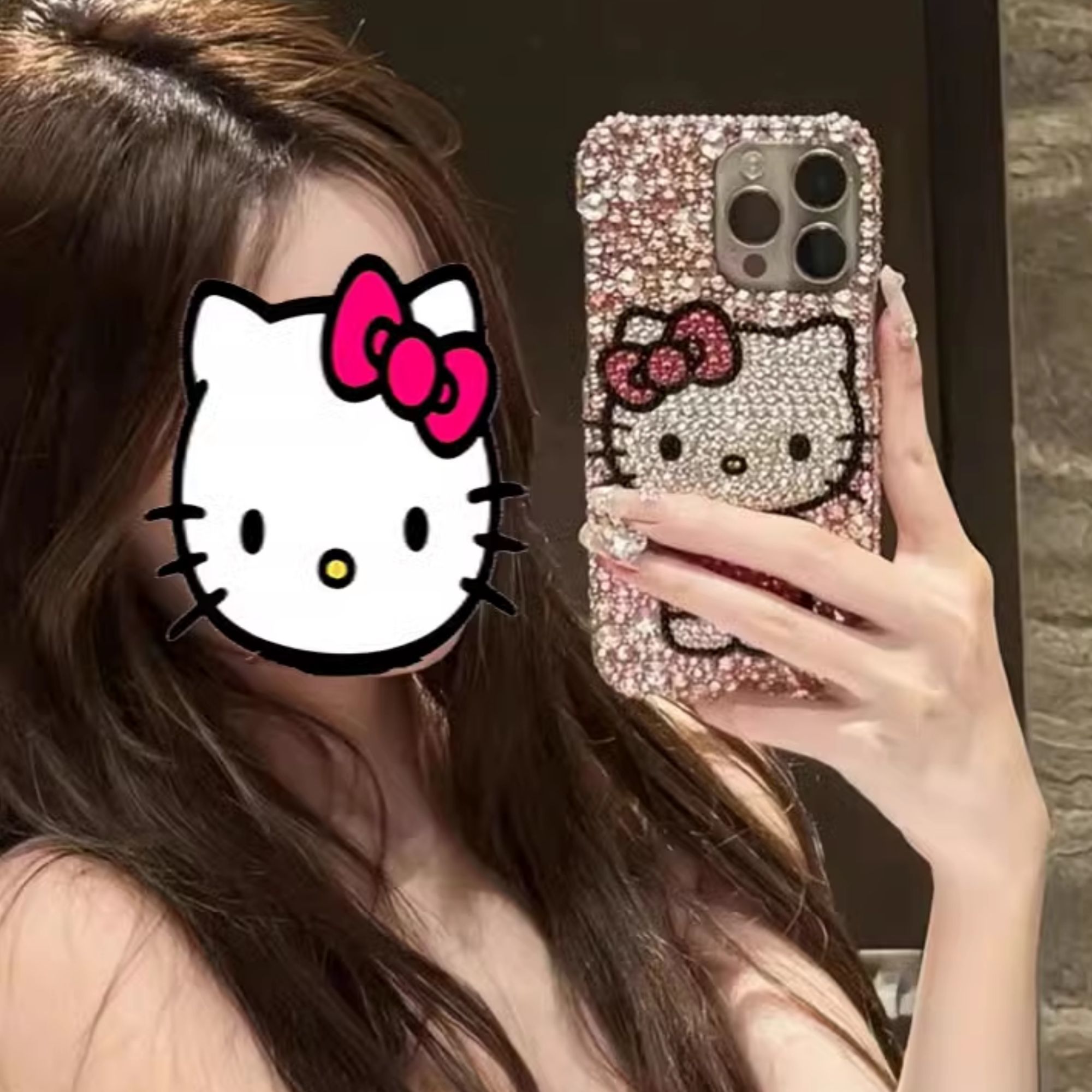 懒懒同款网红适用iPhone16pro max苹果14手机壳高档定做Xs奢华水钻可爱卡通猫15plus保护套13全包防摔
