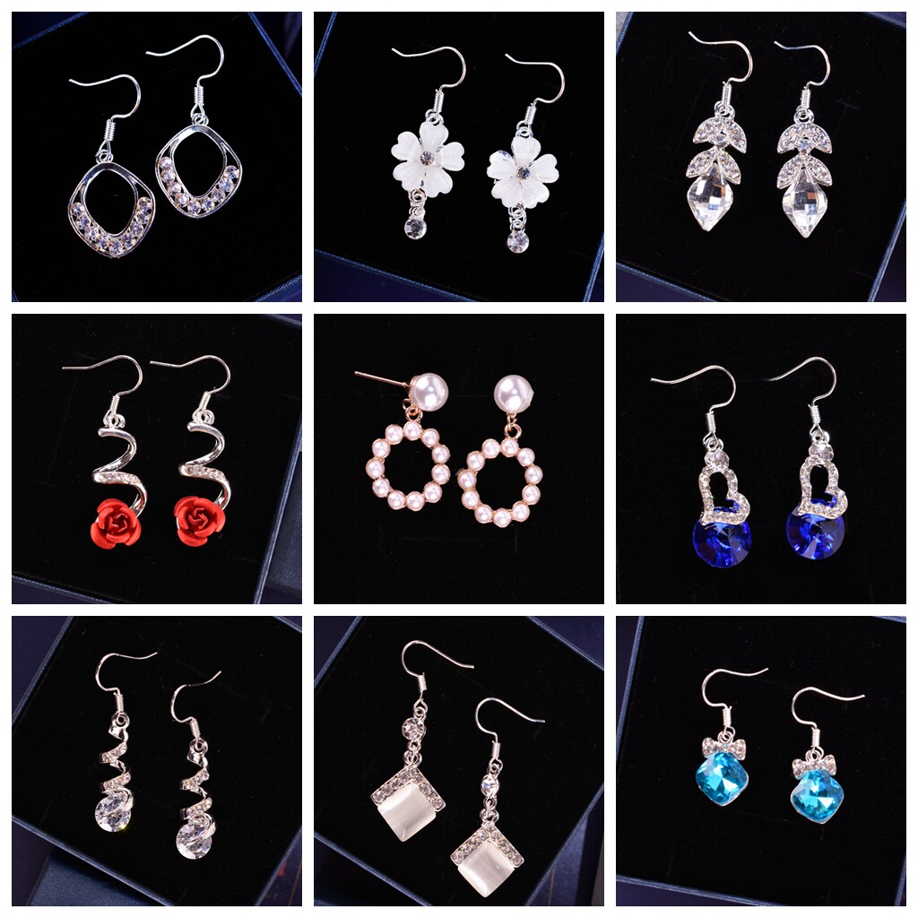 2018 new pattern Japan and South Korea Rhinestone Earrings Simplicity temperament Versatile crystal Earrings Ear Studs Yiwu Jewelry factory wholesalein the Accessories/Fashion Jewelry, Earring , Earring  category - from Buy2taobao.com to provide professional Taobao agent buy service
