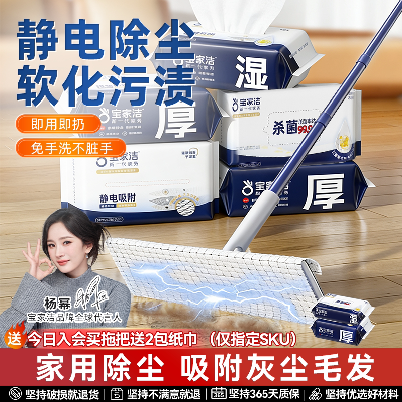 宝家洁免洗静电除尘拖把懒人图片