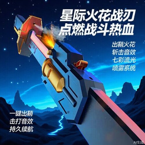 火花宝剑激光剑儿童发光玩具刀双刃伸缩剑帅气网红爆款黑科技男孩