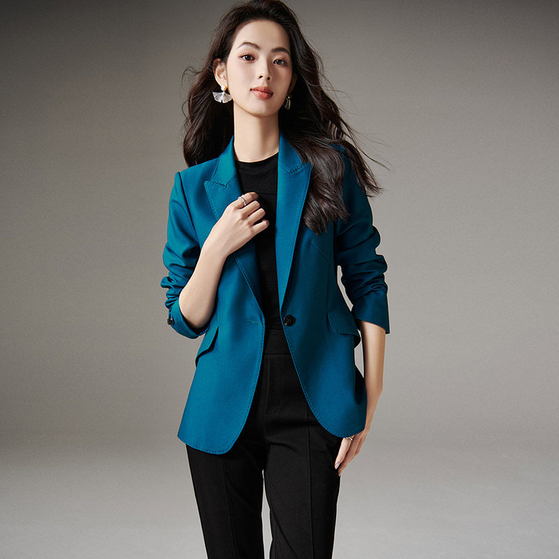 晚白2025秋冬新款翻驳领一粒扣上衣气质百搭休闲西装外套女,女装/女士精品,西装,淘宝优惠券,粉丝福利购,淘宝优惠卷