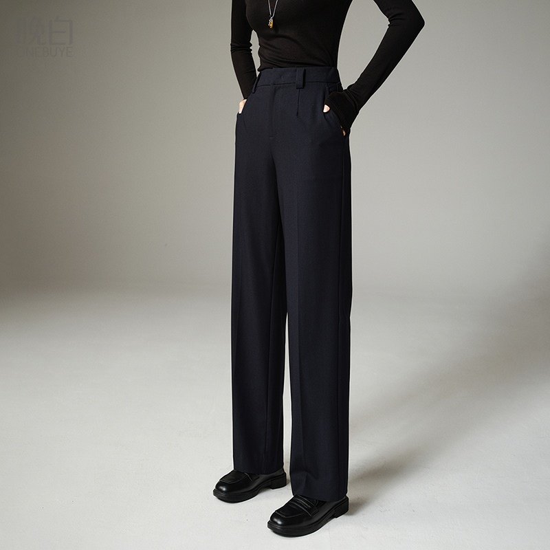 晚白2026年春季新款含莱赛尔气质裤子高腰直筒减龄窄版阔腿裤女,女装/女士精品,休闲裤,淘宝优惠券,粉丝福利购,淘宝优惠卷