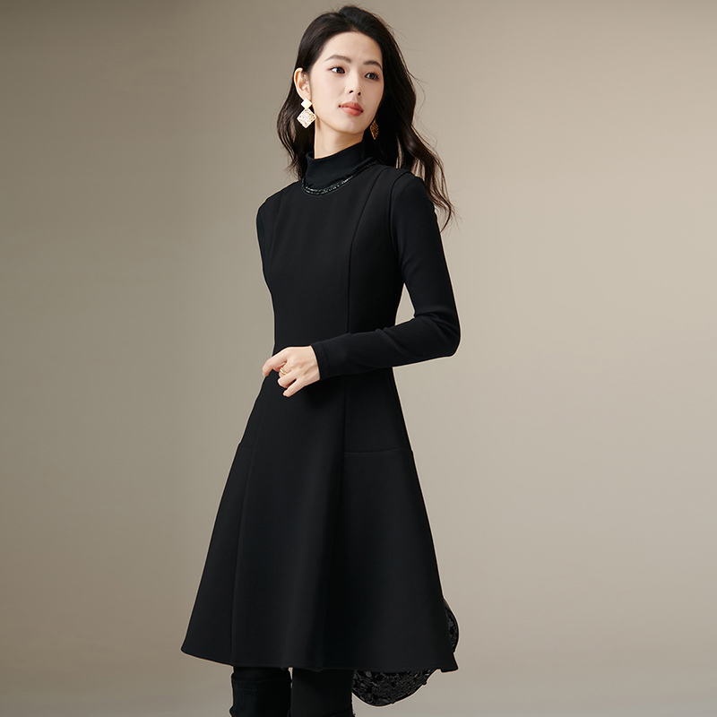 晚白纯色知性简约无袖连衣裙