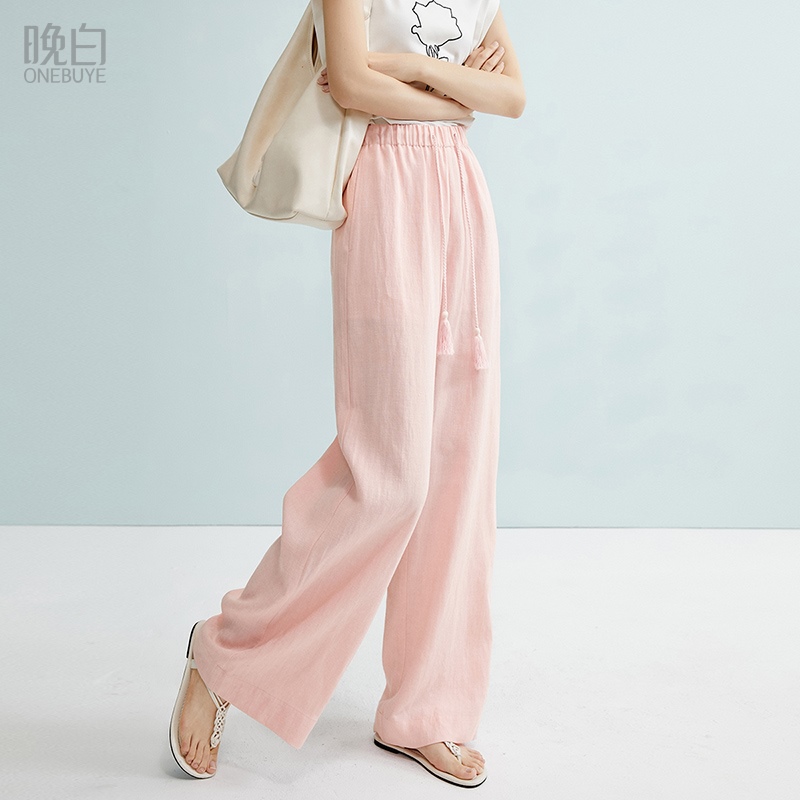 晚白莱赛尔阔腿减龄休闲裤