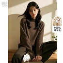 晚白2025春新款 红色毛衣女 时尚 可露丽穿搭简约宽松内搭全羊毛衫