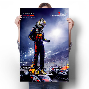 维斯塔潘海报挂画红牛跑车手F1方程式赛车装饰画卧室电竞房墙贴画