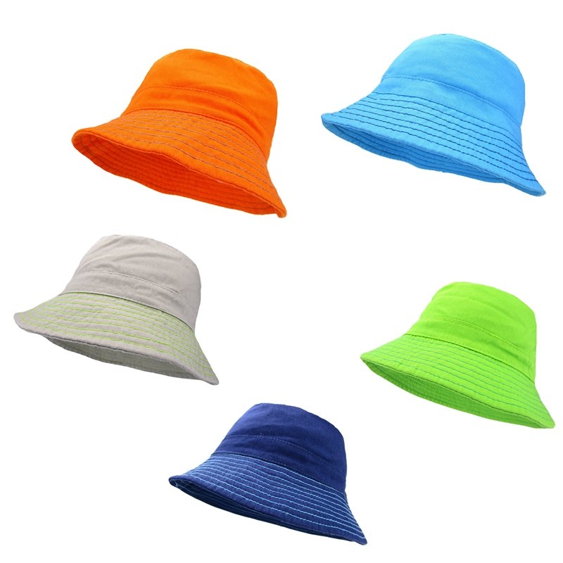 春夏季男女童纯色宝宝沙滩帽遮阳帽舒适凉爽渔夫帽儿童透气太阳帽