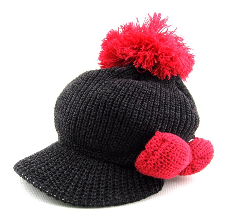 新儿童帽子秋冬潮圆顶温暖毛线帽蝴蝶结休闲针织帽软檐女童鸭舌帽,童装/婴儿装/亲子装,帽子,淘宝优惠券,粉丝福利购,淘宝优惠卷