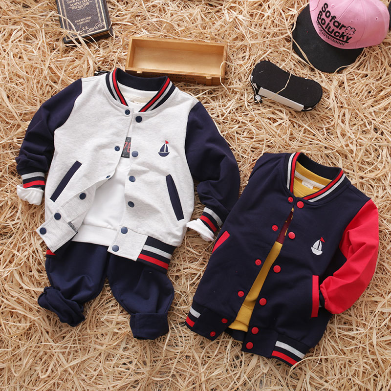 亏本甩尾春秋季男童装立领棒球服帅气夹克刺绣帆船中小童开衫上衣