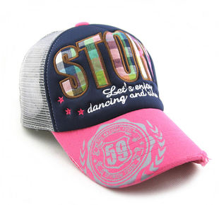 新款炫酷春夏儿童帽子透气网帽潮款棒球帽女童帽韩版字母绣鸭舌帽