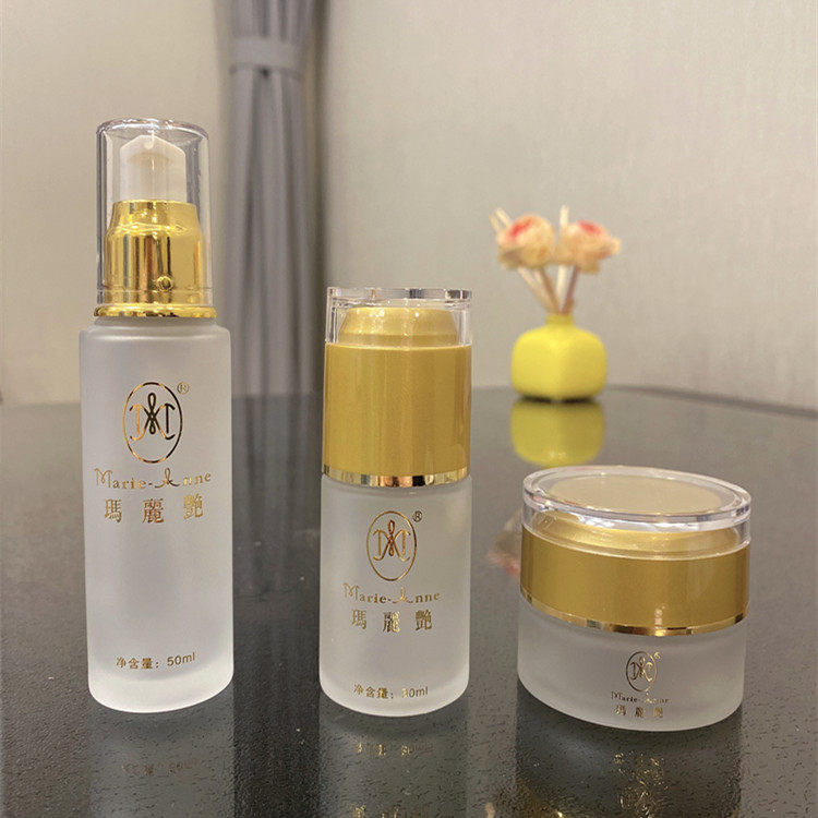 玛丽艳分装瓶精油瓶乳液按压瓶30ml50ml30克玻璃产品按压式圆瓶